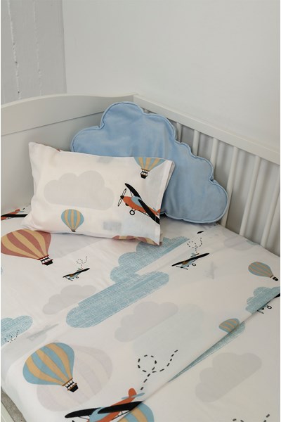 Σετ Σεντόνια κούνιας Little Ballons 305 - White Grey Naf Naf