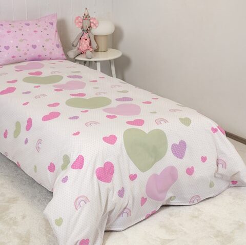 Naf Naf Σετ Σεντόνια Hearts 352 - White Lila