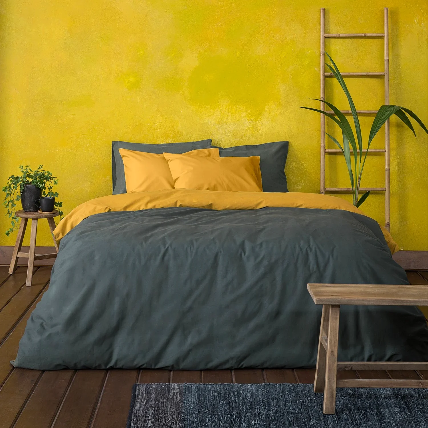 NIMA HOME Παπλωματοθήκη Gold Harvest / Deep Gray